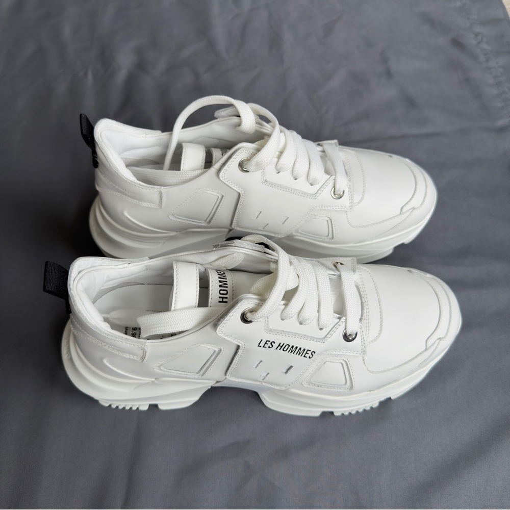 Les Hommes Chunky White Sneakers Size 9